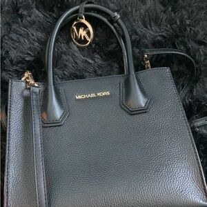 Michael Kors Black Pebbled Leather Satchel